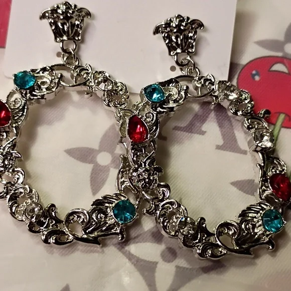 Source Unknown Silver and Multicolor Earrings Set - Picture 11 of 13